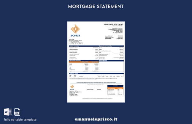 stile verificato Modello di estratto conto ipotecario Kenya Access Bank Modello 